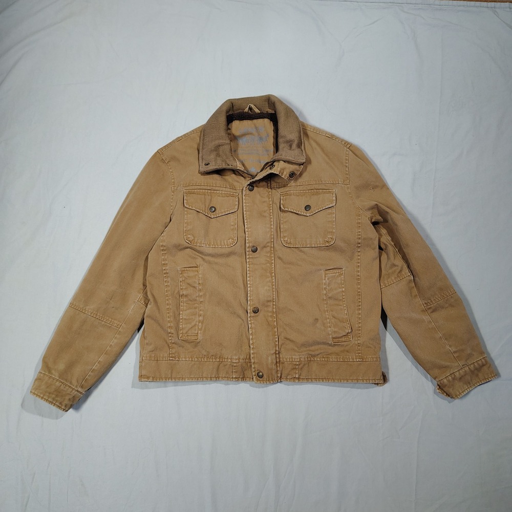 Levi's Jacket Mens Large Brown Cotton Canvas Lined Workwear Utility Field